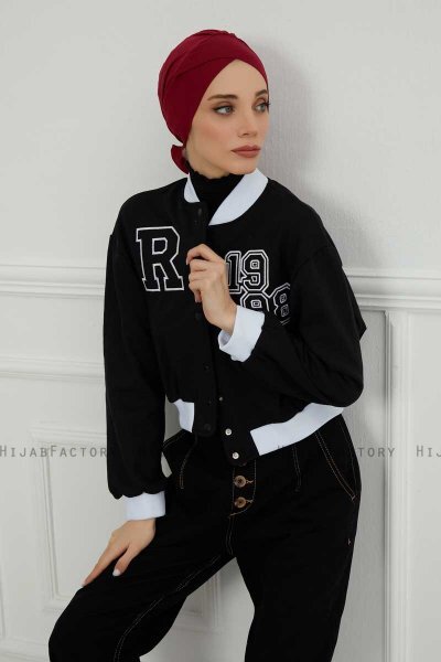 Ellie - Turbante De Algodón Burdeos