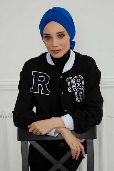 Ellie - Turbante De Algodón Azul