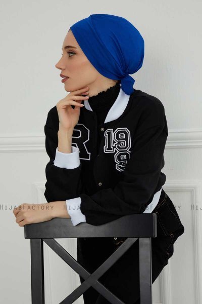 Ellie - Turbante De Algodón Azul