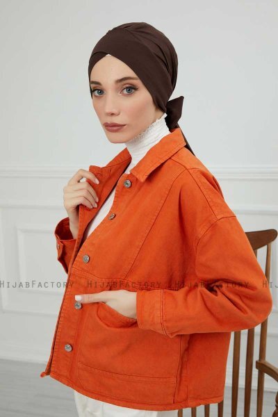 Ellie - Turbante De Algodón Marrón