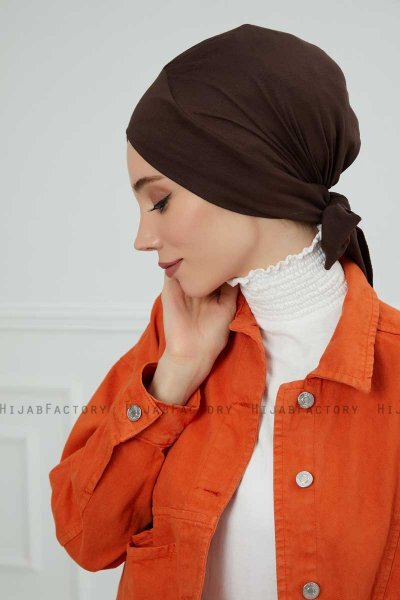 Ellie - Turbante De Algodón Marrón