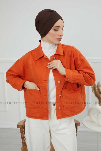 Ellie - Turbante De Algodón Marrón