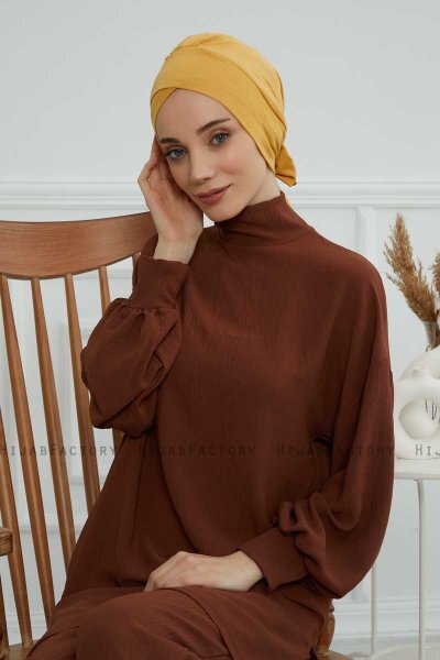 Ellie - Turbante De Algodón Mostaza