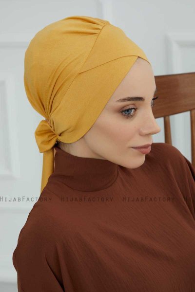 Ellie - Turbante De Algodón Mostaza