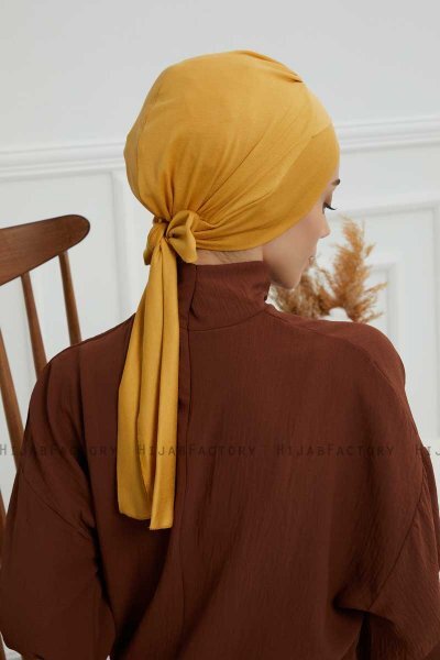Ellie - Turbante De Algodón Mostaza