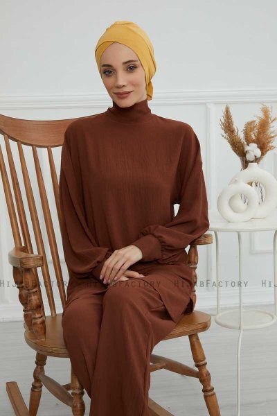 Ellie - Turbante De Algodón Mostaza