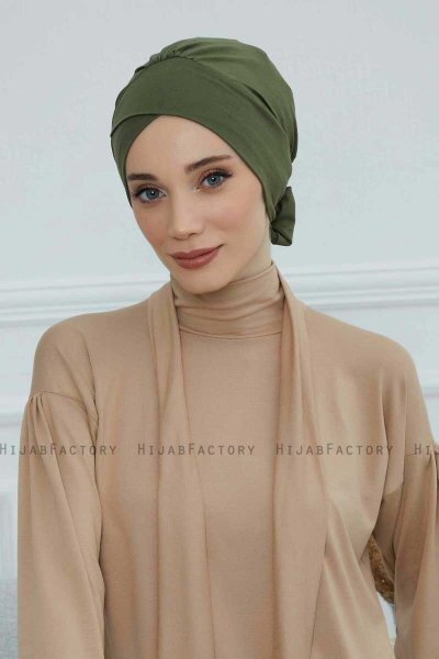 Ellie - Turbante De Algodón Caqui