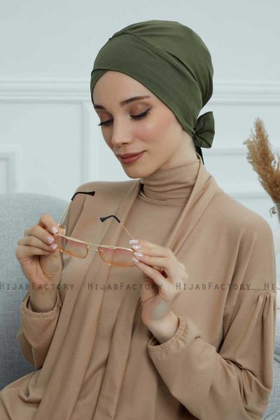 Ellie - Turbante De Algodón Caqui