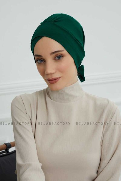 Ellie - Turbante De Algodón Verde Oscuro