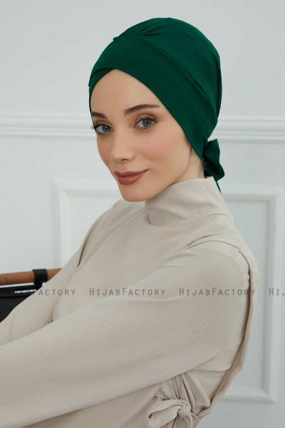 Ellie - Turbante De Algodón Verde Oscuro