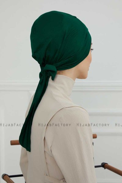 Ellie - Turbante De Algodón Verde Oscuro