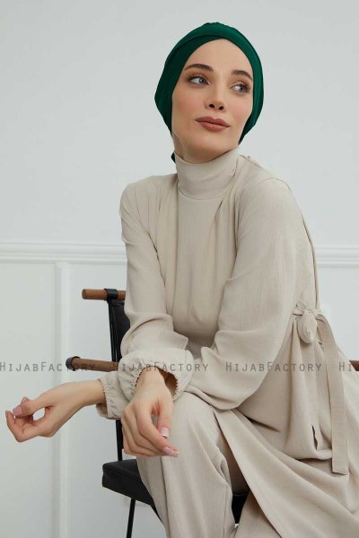 Ellie - Turbante De Algodón Verde Oscuro