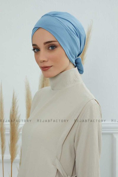 Ellie - Turbante De Algodón Sky Blue