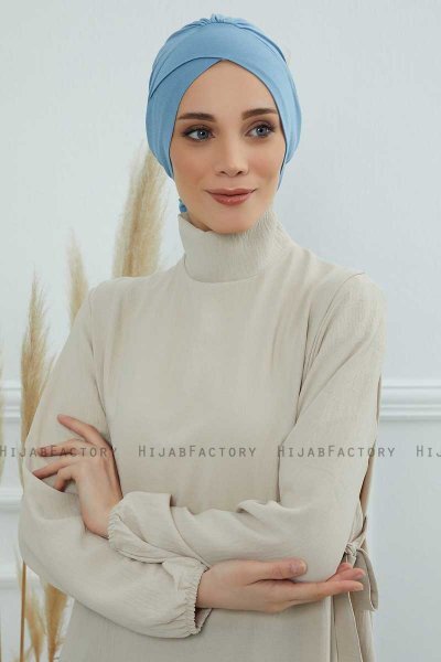 Ellie - Turbante De Algodón Sky Blue