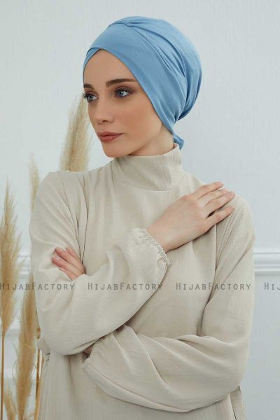 Ellie - Turbante De Algodón Sky Blue
