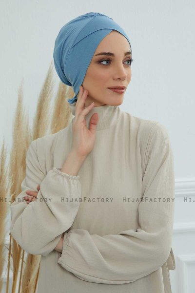 Ellie - Turbante De Algodón Sky Blue