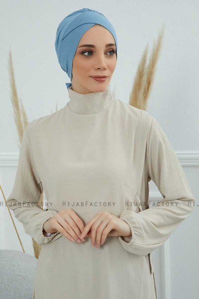 Ellie - Turbante De Algodón Sky Blue