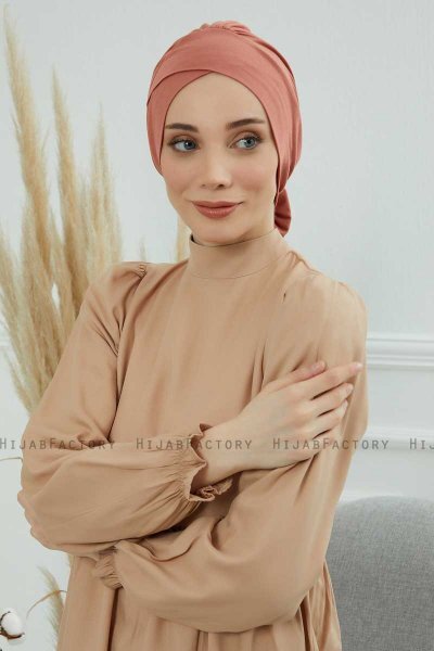 Ellie - Turbante De Algodón Salmón