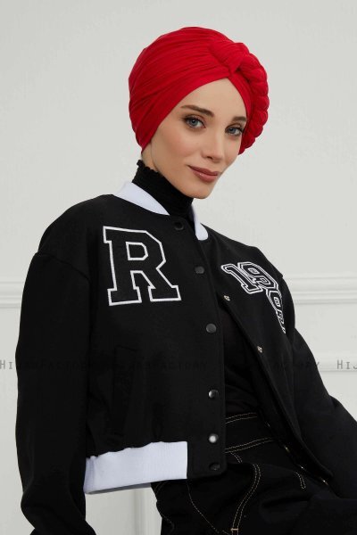 Theresa - Turbante Di Cotone Rojo - Ayse Turban