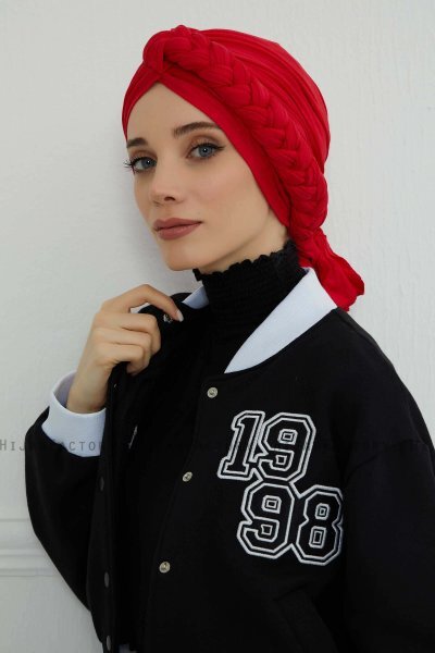Theresa - Turbante Di Cotone Rojo - Ayse Turban