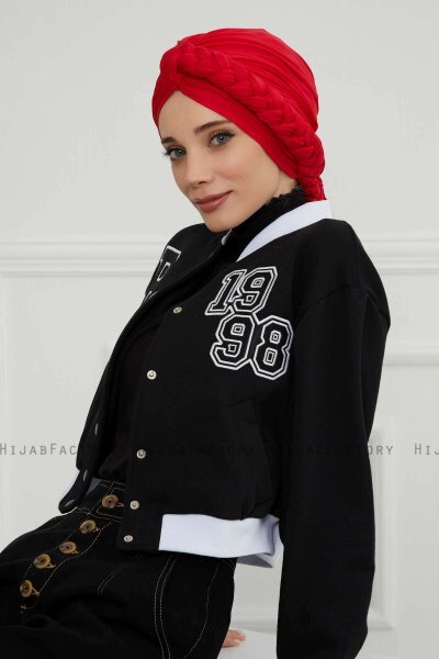 Theresa - Turbante Di Cotone Rojo - Ayse Turban