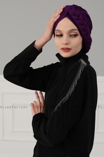 Theresa - Turbante Di Cotone Púrpura - Ayse Turban