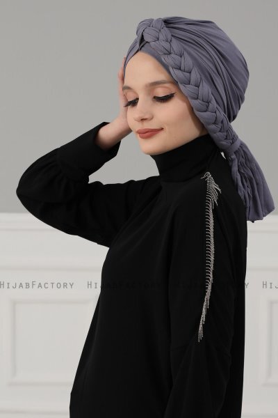 Theresa - Turbante Di Cotone Gris - Ayse Turban