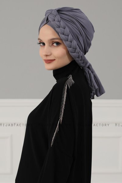 Theresa - Turbante Di Cotone Gris - Ayse Turban