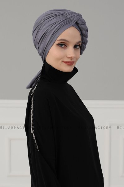 Theresa - Turbante Di Cotone Gris - Ayse Turban
