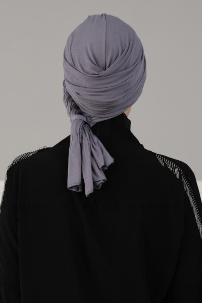 Theresa - Turbante Di Cotone Gris - Ayse Turban