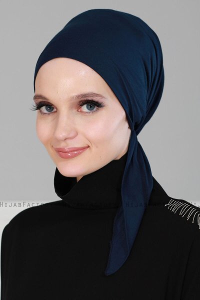 Felicia - Turbante De Algodón Azul Marino