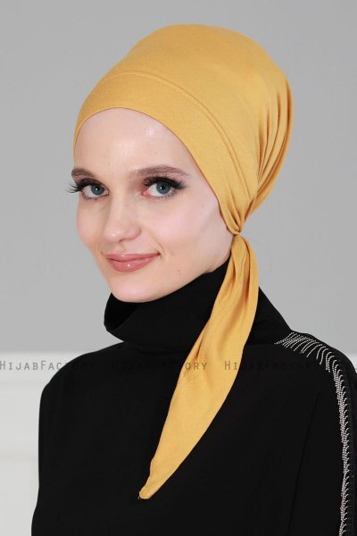 Felicia - Turbante De Algodón Mostaza