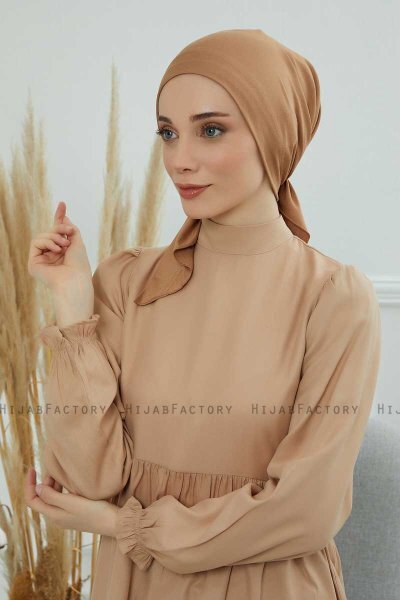 Felicia - Turbante De Algodón Marrón Claro