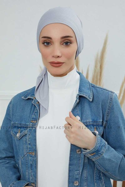 Felicia - Turbante De Algodón Gris Claro