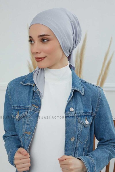 Felicia - Turbante De Algodón Gris Claro