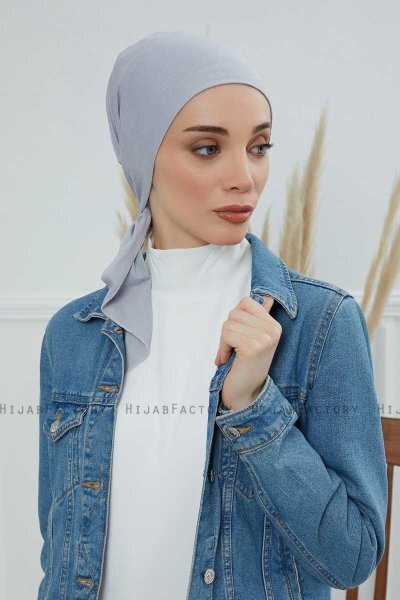Felicia - Turbante De Algodón Gris Claro