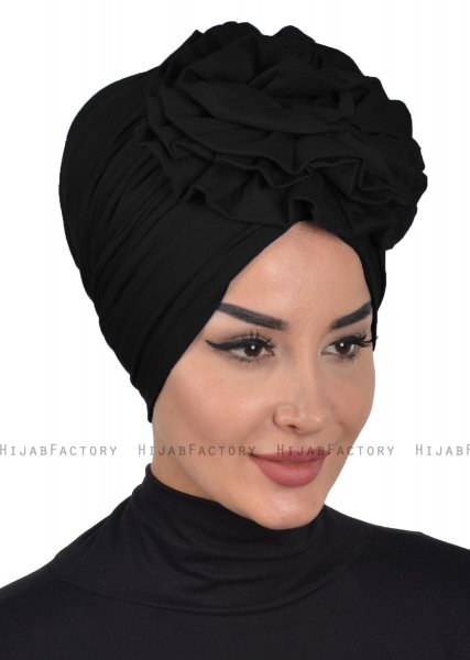 Kerstin - Turbante De Algodón Negro - Ayse Turban