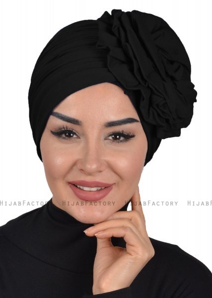 Kerstin - Turbante De Algodón Negro - Ayse Turban