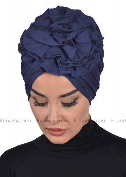 Kerstin - Turbante De Algodón Azul Marino - Ayse Turban
