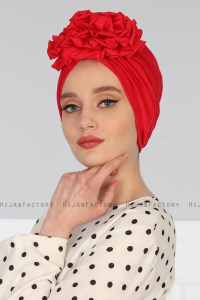 Kerstin - Turbante De Algodón Rojo - Ayse Turban