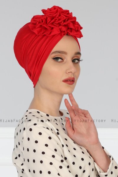 Kerstin - Turbante De Algodón Rojo - Ayse Turban