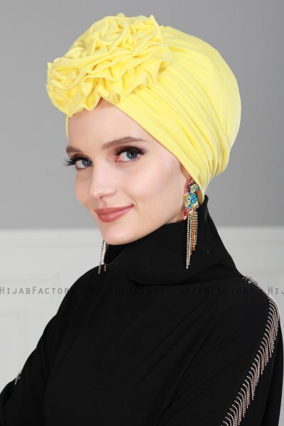 Kerstin - Turbante De Algodón Amarillo - Ayse Turban