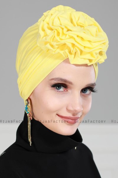 Kerstin - Turbante De Algodón Amarillo - Ayse Turban