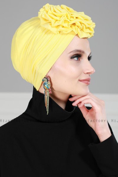 Kerstin - Turbante De Algodón Amarillo - Ayse Turban