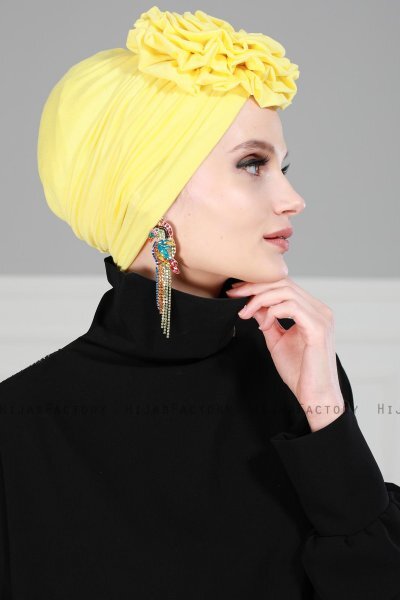 Kerstin - Turbante De Algodón Amarillo - Ayse Turban