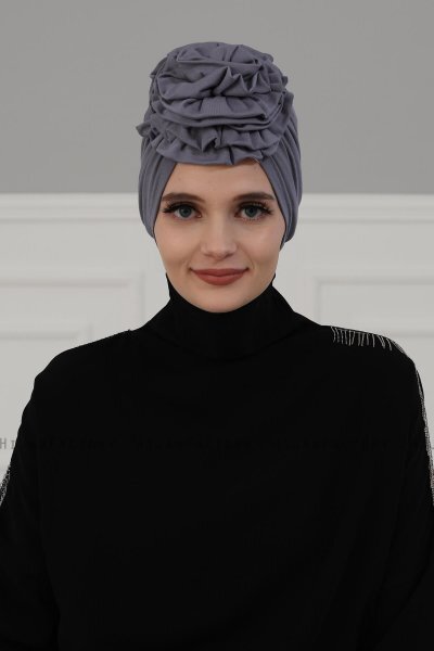 Kerstin - Turbante De Algodón Gris - Ayse Turban