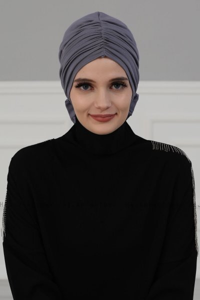 Kerstin - Turbante De Algodón Gris - Ayse Turban