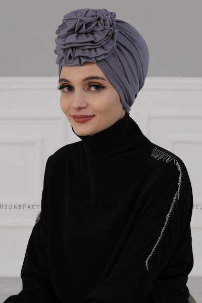 Kerstin - Turbante De Algodón Gris - Ayse Turban
