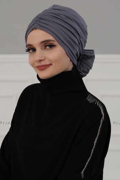 Kerstin - Turbante De Algodón Gris - Ayse Turban