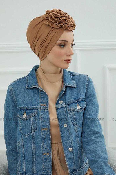 Kerstin - Turbante De Algodón Marrón Claro